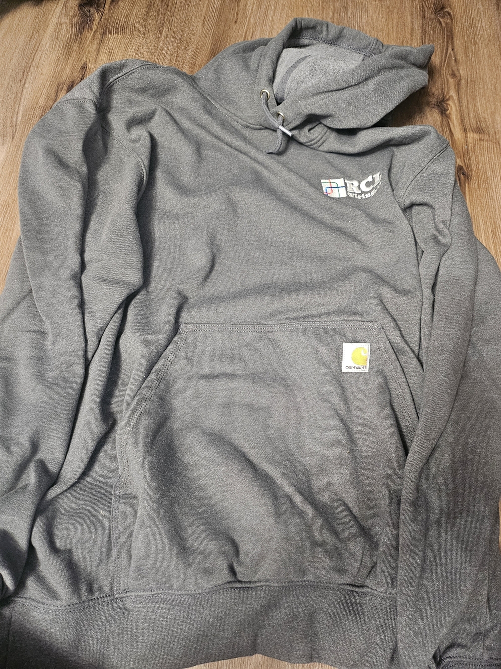 Carhartt Men’s Gray Crewneck Hoodie with Front Pocket